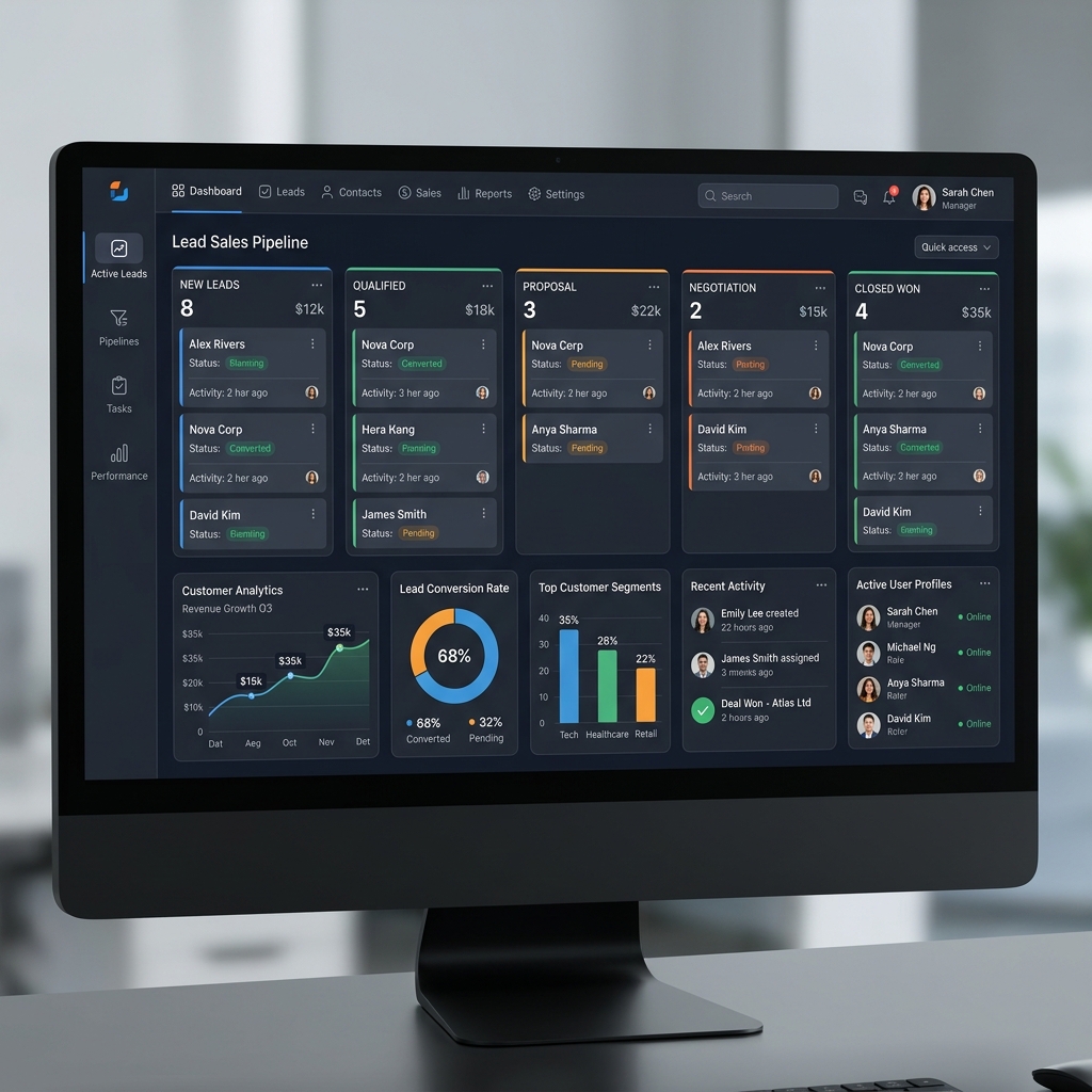 Unbranded Custom CRM Software Dashboard Showcase
